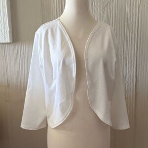 Vicki Wayne Lightweight Open Front White Over Sweater Size Large